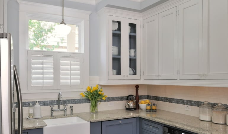 Polywood shutters in a Boise kitchen.